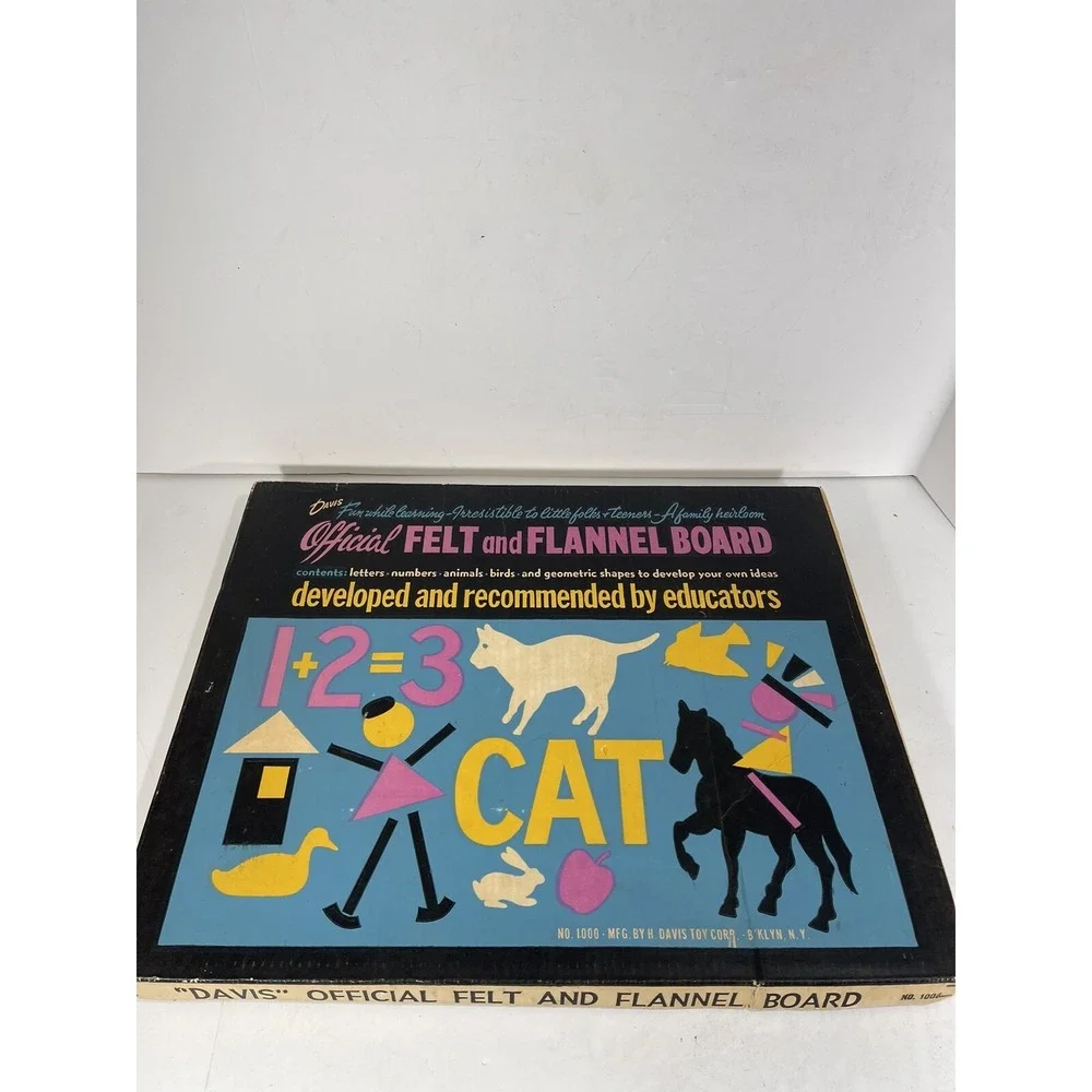 Davis Official Felt and Flannel Board #1000 -‎ with Box Vintage Check Pictures